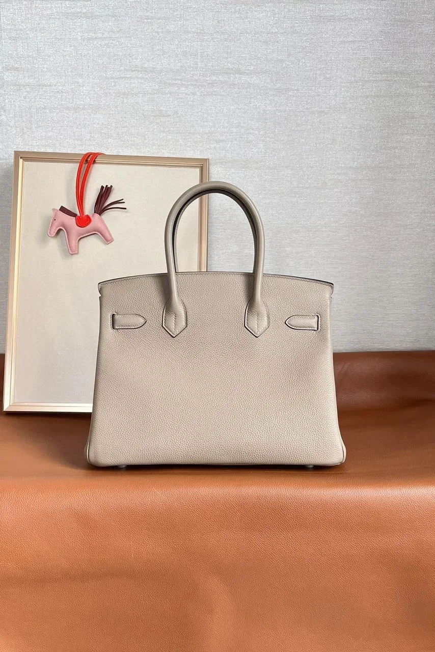 Hermès 30 cm Gris Tourterelle Palladium hardware Bag product view 2