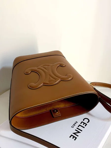 Celine Small Bucket Cuir Triomphe Brown Bucket Handbag 30x22x12cm product view 8