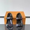 Louis Vuitton Men Black Multicolor Leather Sandals product view 6