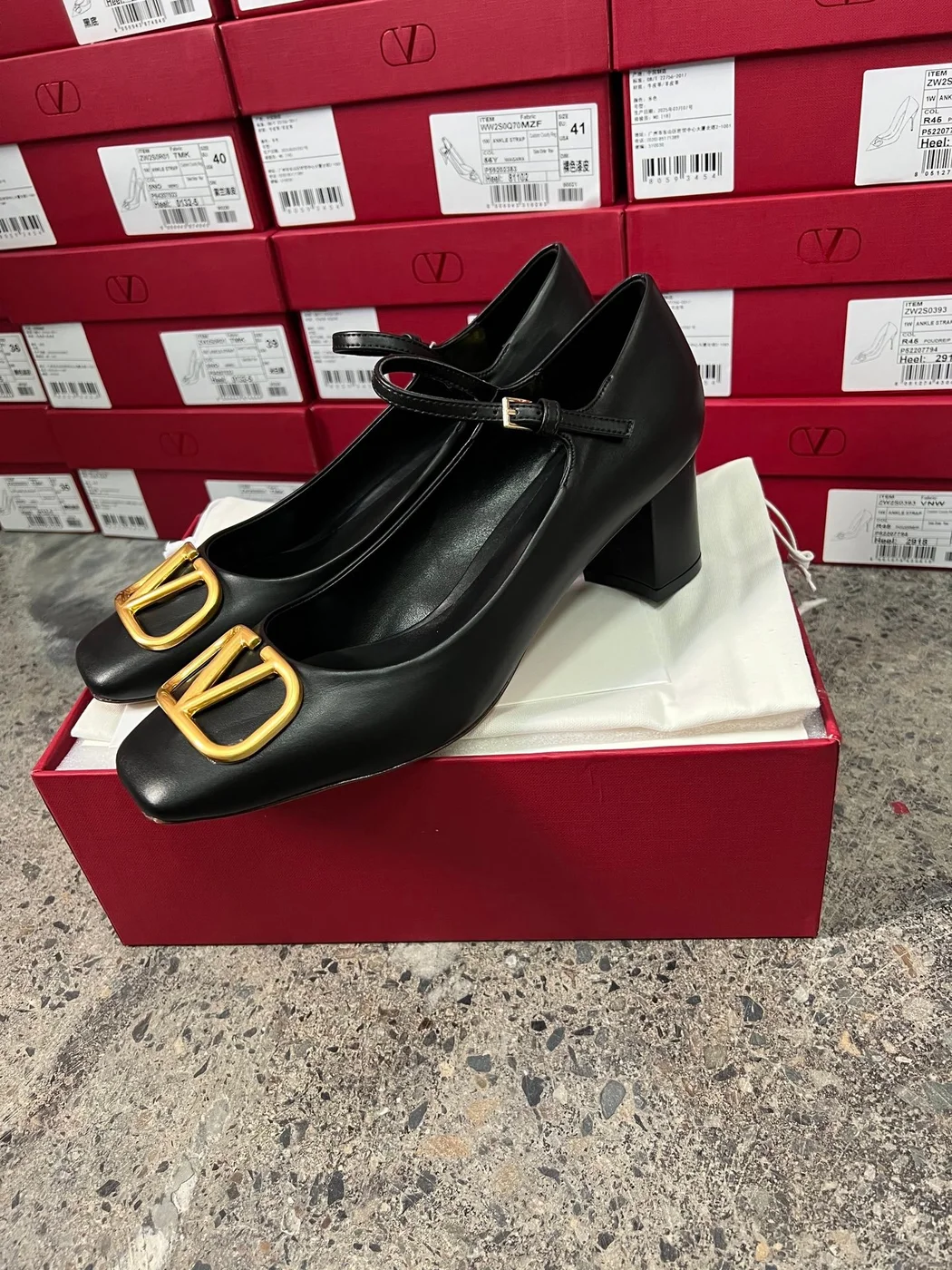 Valentino Women Black Leather Heels product view 2