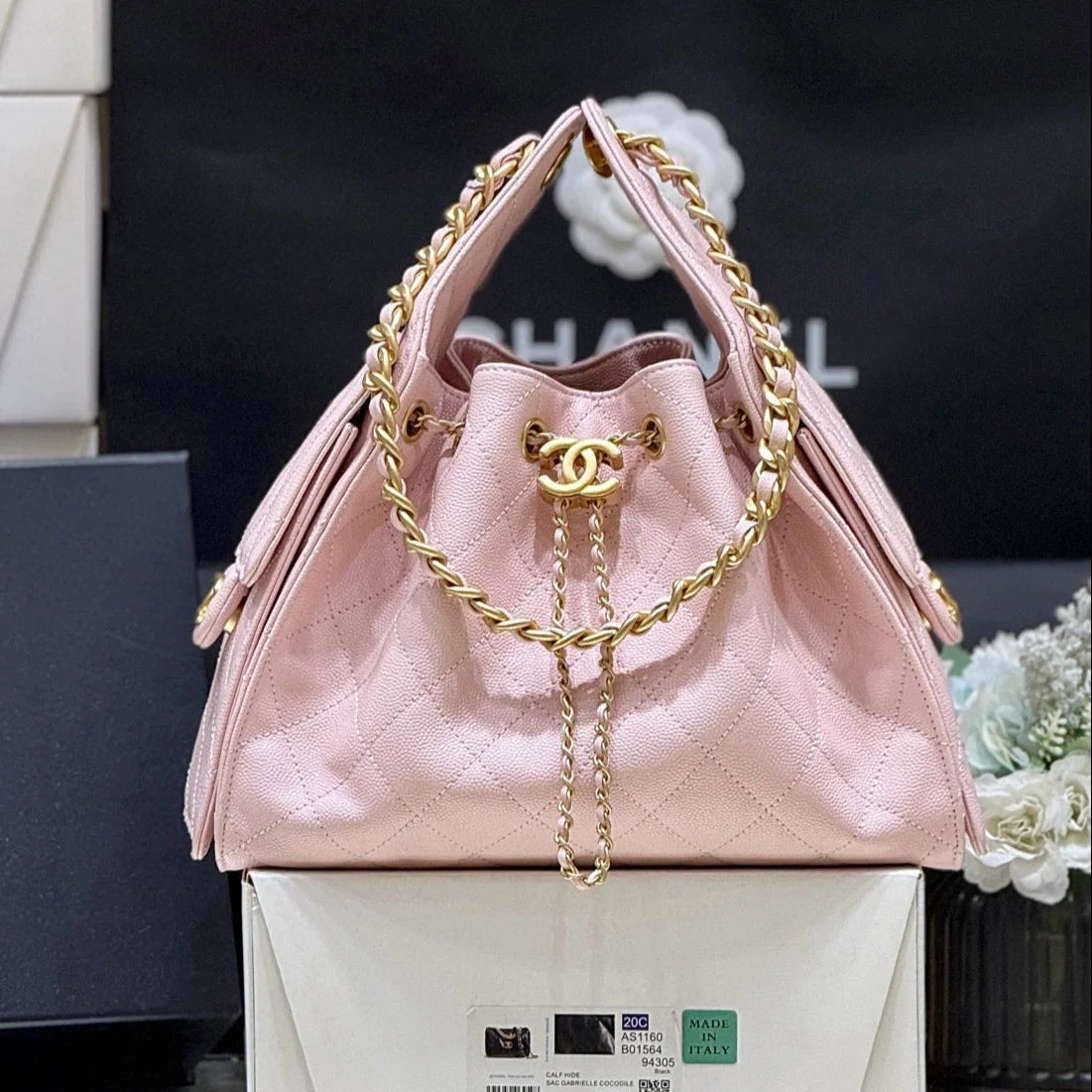 Chanel 25 Handbag In Pastel Pink With Gold Hardware product view 1
