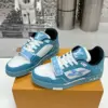 Louis Vuitton Women Blue White Leather Sneakers product view 3