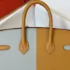 Hermès Birkin 25 Gray/Brown Epsom leather Palladium Hardware Bag product view 4