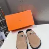 Hermès Women Beige Suede Leather Slippers product view 1
