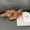 Valentino Women Brown Leather Loafers product view 4