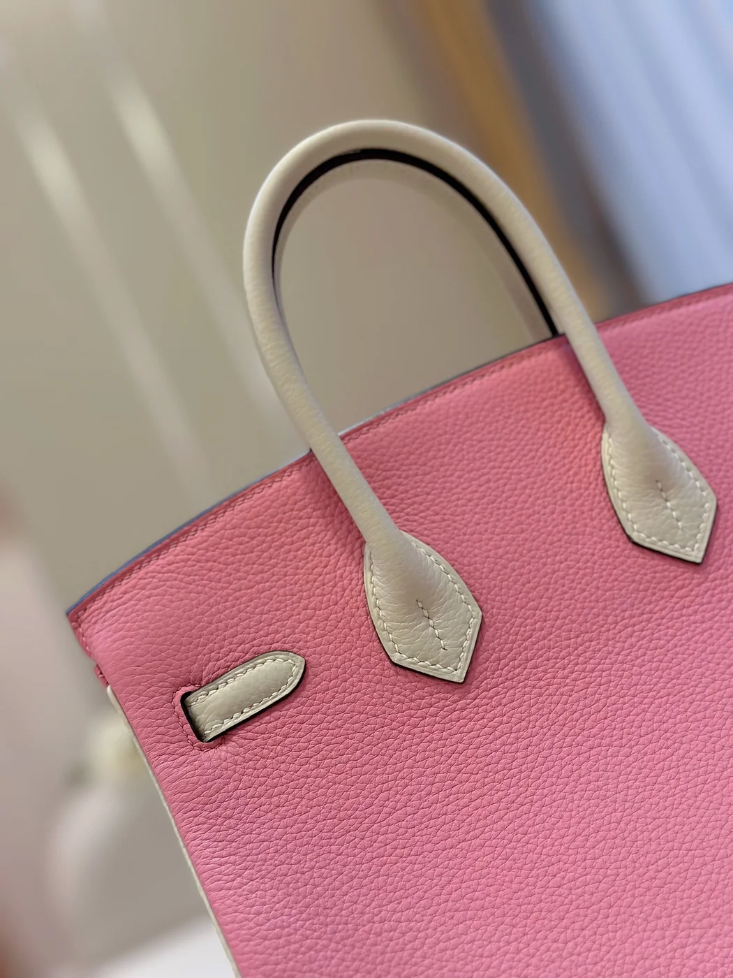 Hermès Birkin 25 Pink/Beige Customize Palladium Hardware Bag product view 5