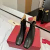 Valentino Women Black Leather Ankle Boots product view 4