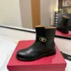 Valentino Women Black Leather Ankle Boots product view 5