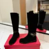 Valentino Women Black Suede Leather Strap Boots product view 2