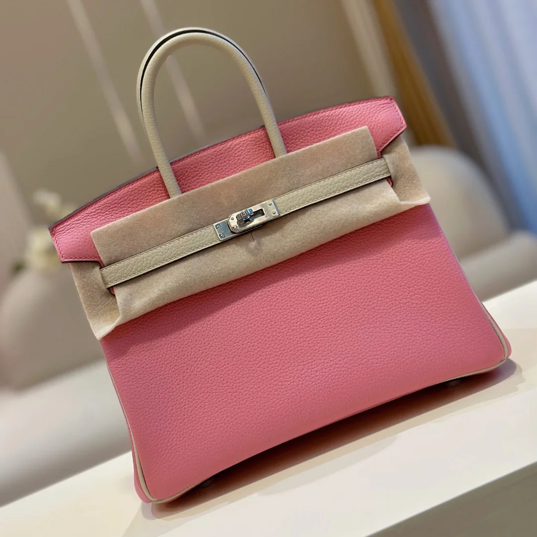 Hermès Birkin 25 Pink/Beige Customize Palladium Hardware Bag product view 1