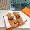 Hermès Women Tan Leather Sandals product view 3
