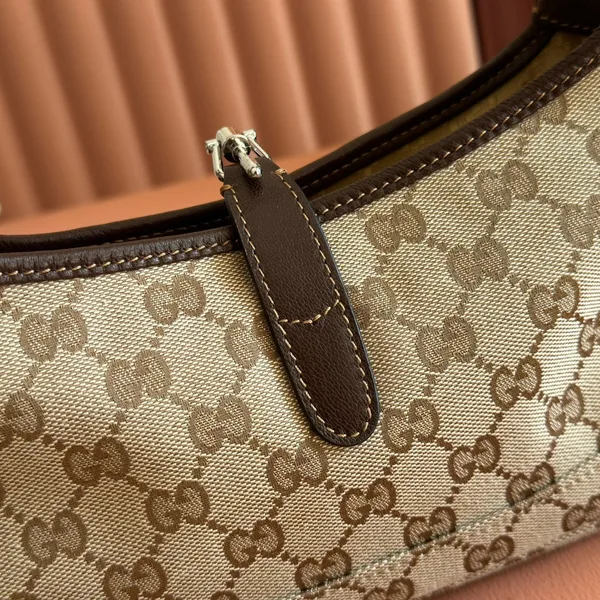 Gucci 25S Jackie Monogram 27 cm In Light Brown Canvas And Calfskin Bag product view 7