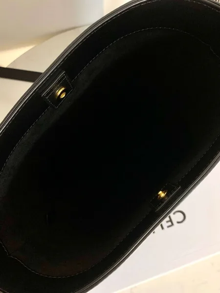 Celine Small Bucket Cuir Triomphe Handbag Black Bucket Shape 30x22x12cm product view 5