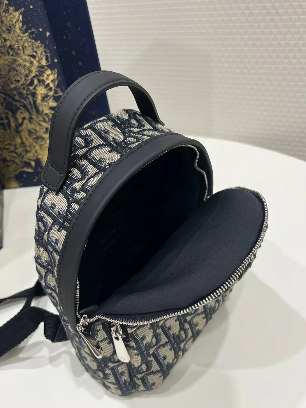 Dior Mini High-End Bag – Oblique Pattern Fabric (24x10x16cm) product view 6