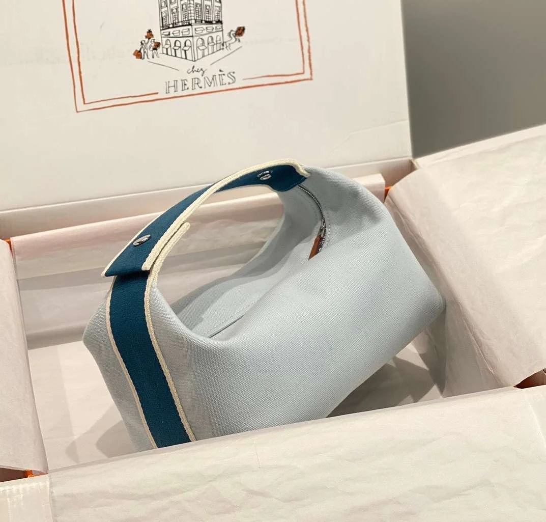 Hermès Bride A Brac PM Woman’s Clutch Bag Blue Handbags 12x20x10cm product view 2
