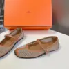Hermès Women Beige Leather Mesh Mary Jane Flats product view 4