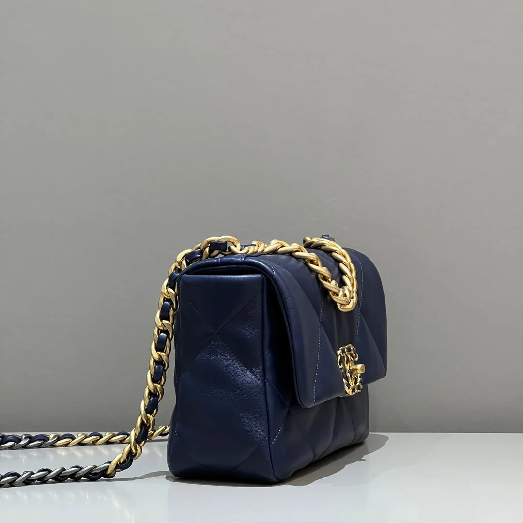 Chanel 19 Bag Small Navy Blue product view 2