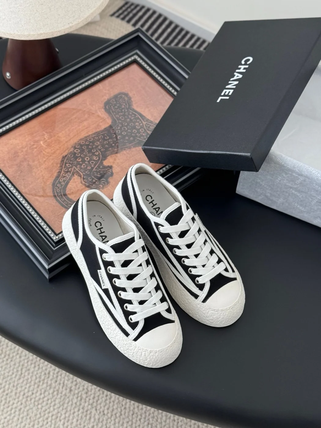 Chanel Women Black Canvas Casual Sneakers product view 6