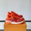 Louis Vuitton Men Orange Suede And Mesh Sneakers product view 1