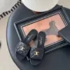 Chanel Women Black Quilted Leather Slides product view 2