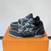Louis Vuitton Men Black Fabric Leather Sneakers product view 2