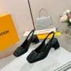 Louis Vuitton Women Black Leather Slingback Heels product view 1