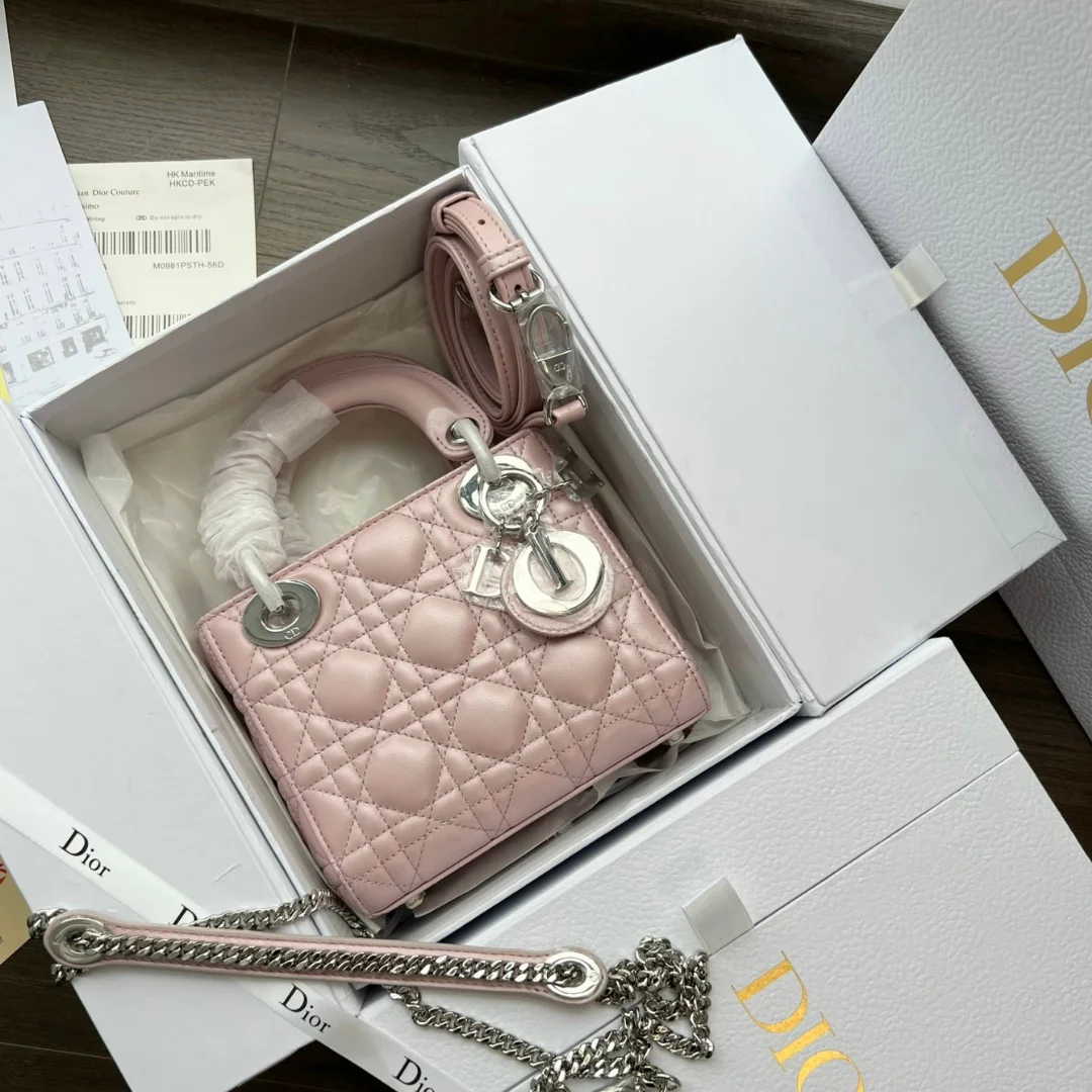 Dior Lady Mini 3-Pocket Handbag High- Pink 17 cm product view 1