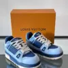 Louis Vuitton Men Light Blue Leather Sneakers product view 5
