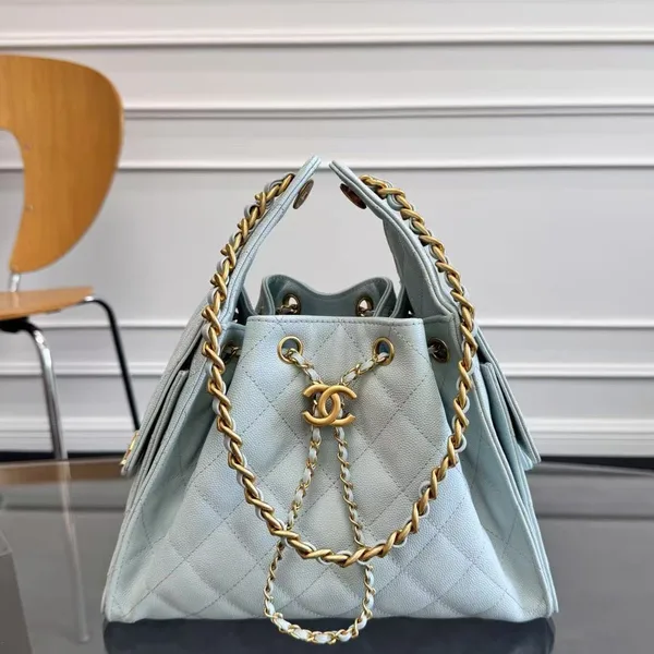 Chanel 25 Handbag 30 In Lgith Blue Cavier Gold Hardware product view 1