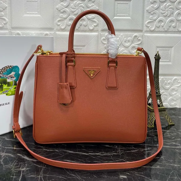 Prada Pra Galleria 32 Bag In Bronze Orange Saffiano Leather product view 1