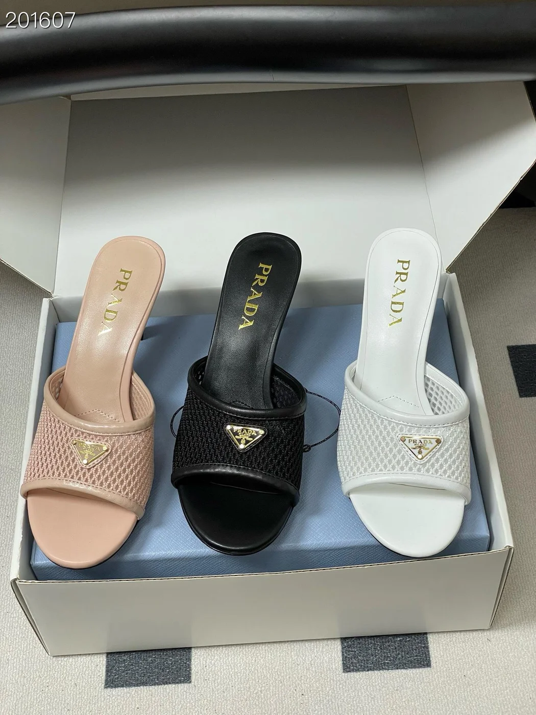 Prada Heeled Slides Black product view 3