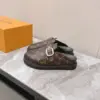 Louis Vuitton Women Brown Leather Monogram Mules product view 5