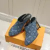 Louis Vuitton Women Blue Denim Mules product view 5