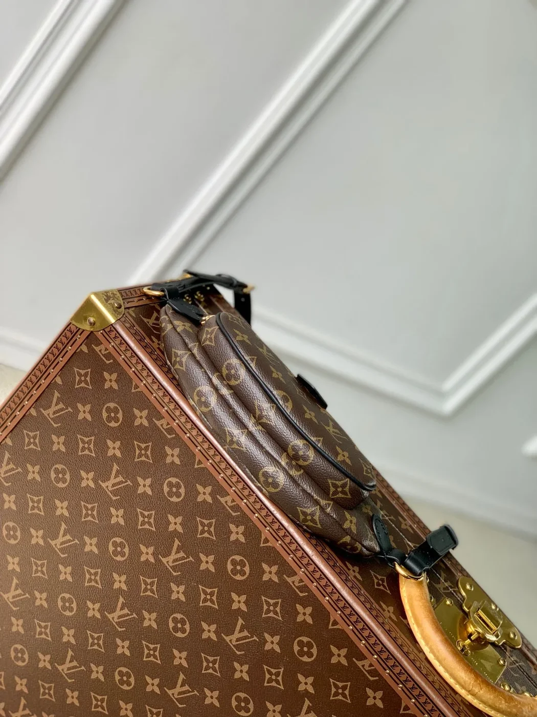 Louis Vuitton Keepit Bumbag 29 In Brown Damier Azur Coated Monogram Canvas Bag product view 7