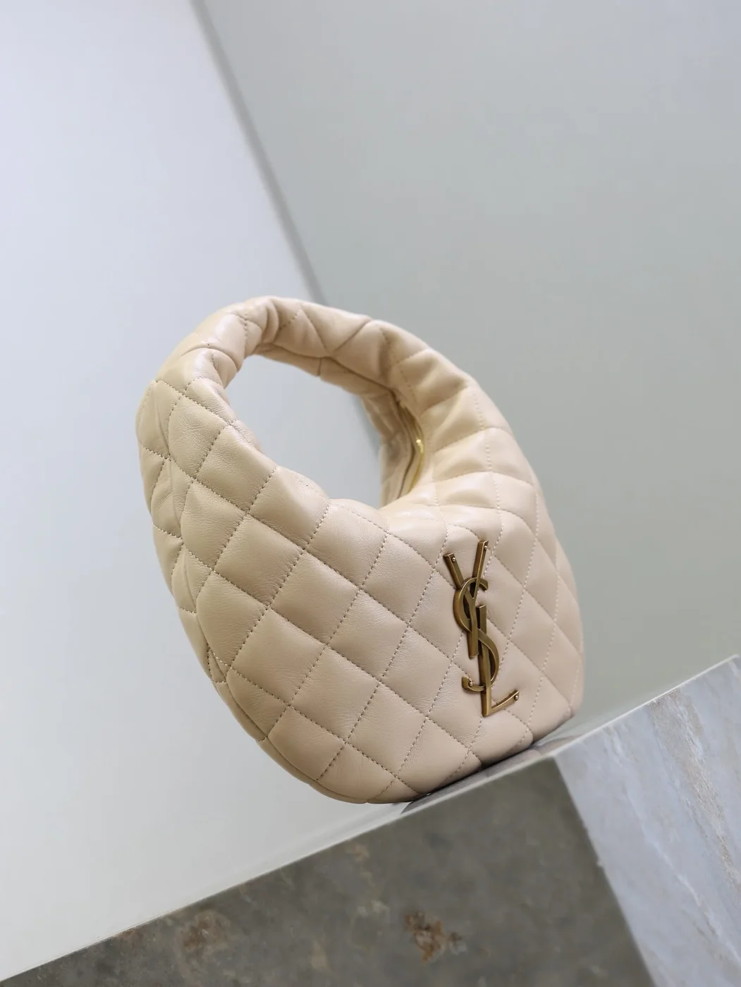 Saint Laurent Icarino 17 In Beige Quilted Gold Hardware Bag product view 3