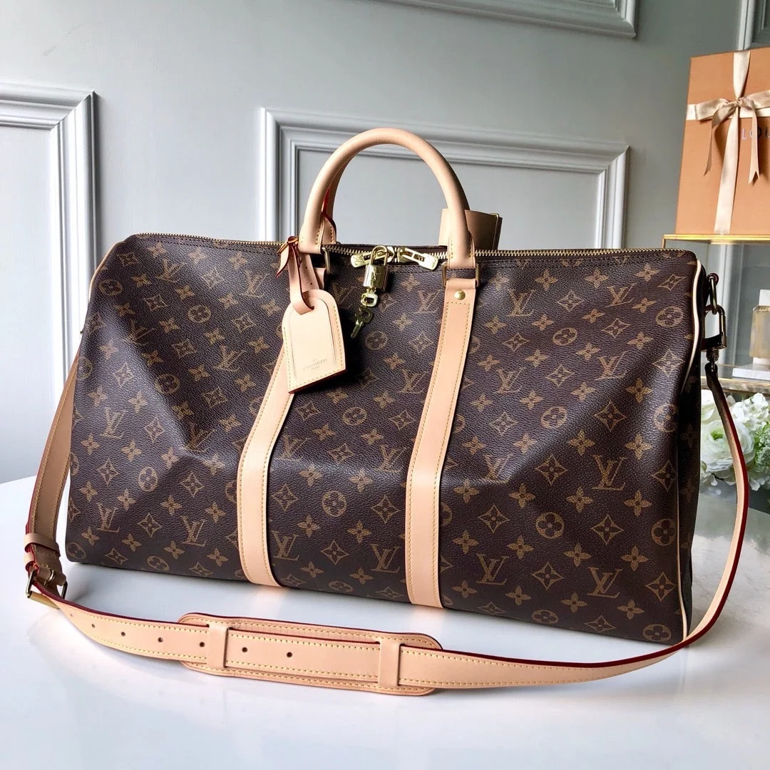 Louis Vuitton Monogram Canvas Keepall Bandoulière 55 Leather Duffle Bag product view 1