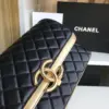 Chanel Woman’s Handbags Black Mix Yellow Leather 25 cm product view 4