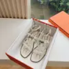 Hermès Women White Leather Strappy Sandals product view 3