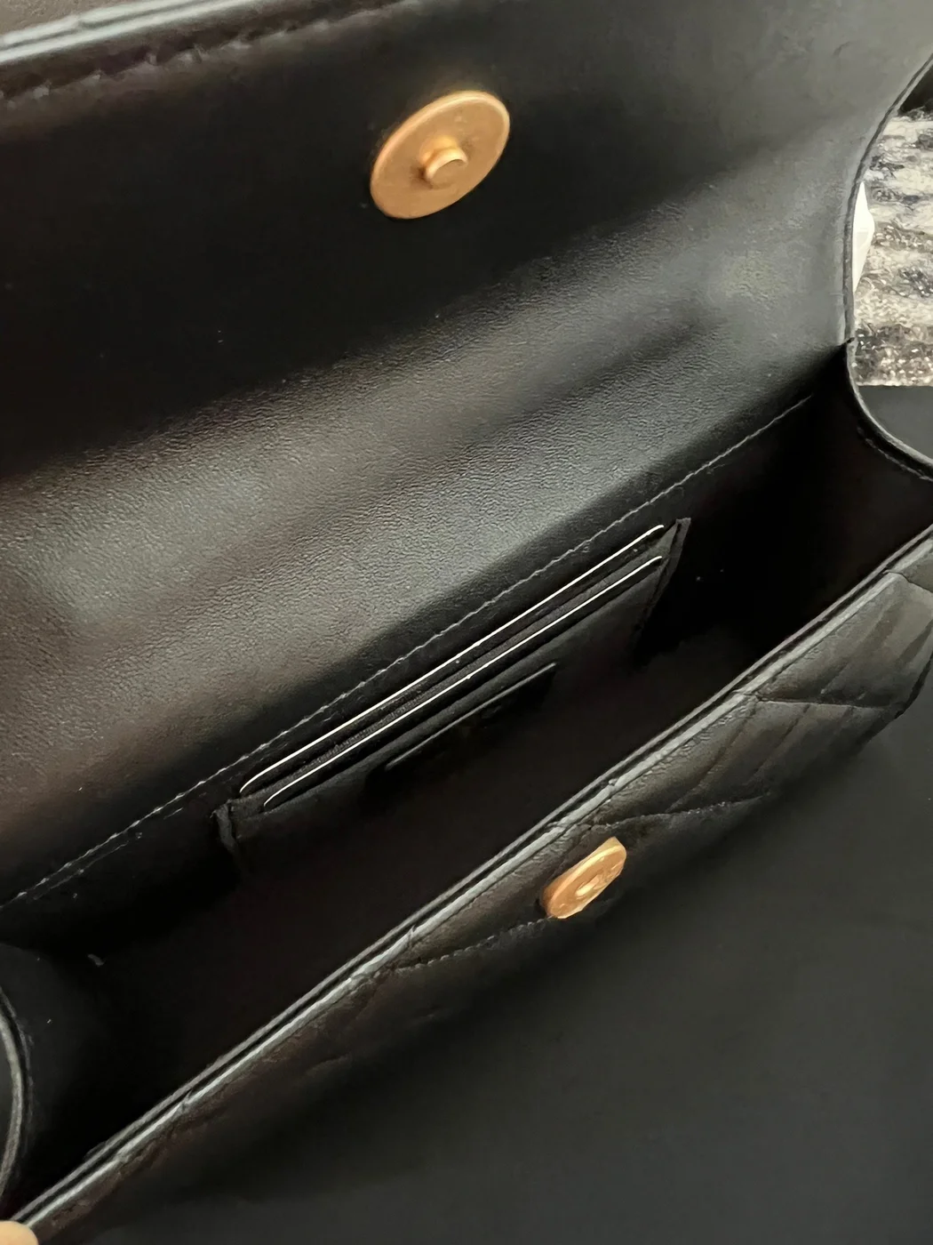 Chanel Woc Black Handbags Pearl Handle Plated Lock Gold 19 cm product view 4