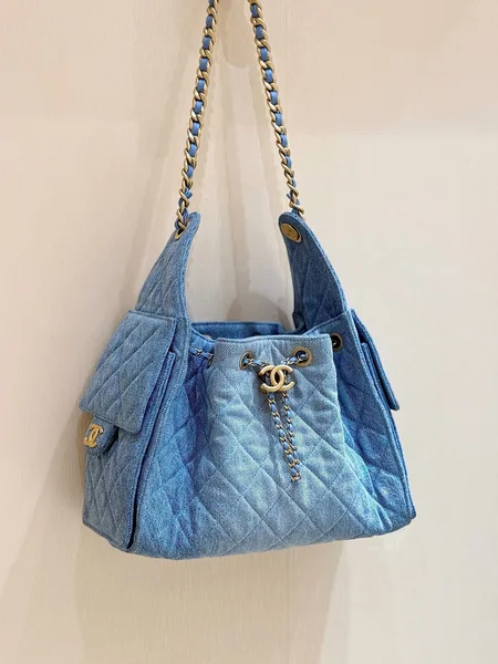 Chanel 25 Small In Blue 30 Denim Gold Hardware Bag product view 4