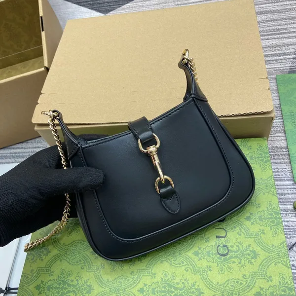 Gucci Jackie Notte Mini Bag 19 In Black Calfskin Gold Hardware product view 4