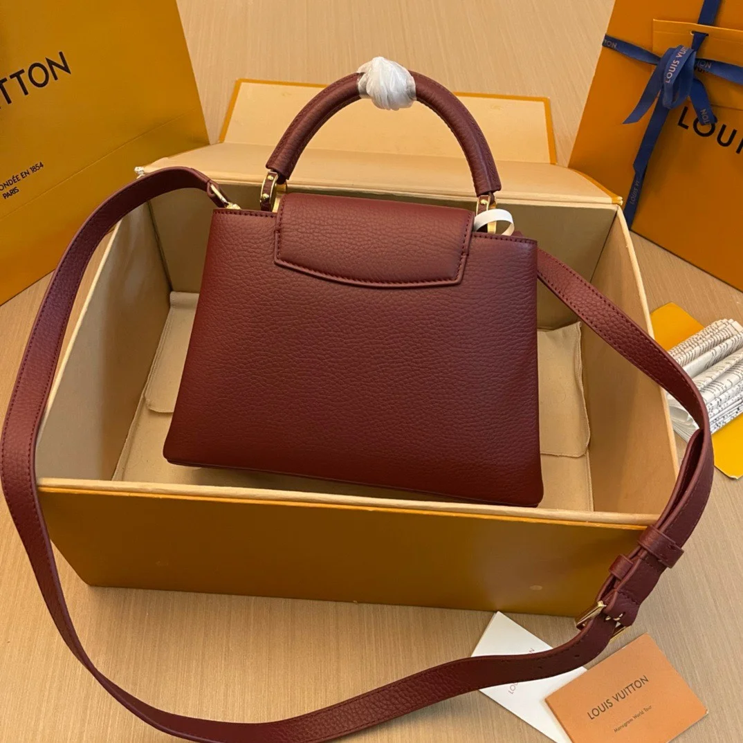 Louis Vuitton Capucines Woman’s Dark Red Handbags 27x21x10cm product view 2