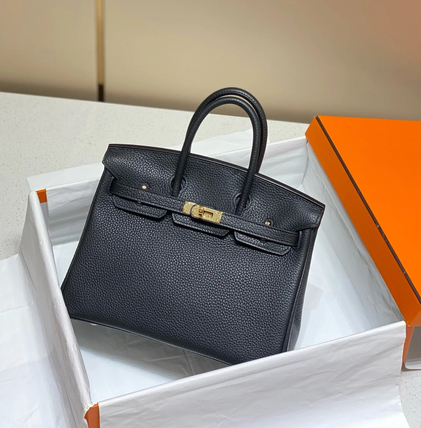 Hermès Birkin 30 cm In Black Togo Leather Gold Hardware Bag product view 2