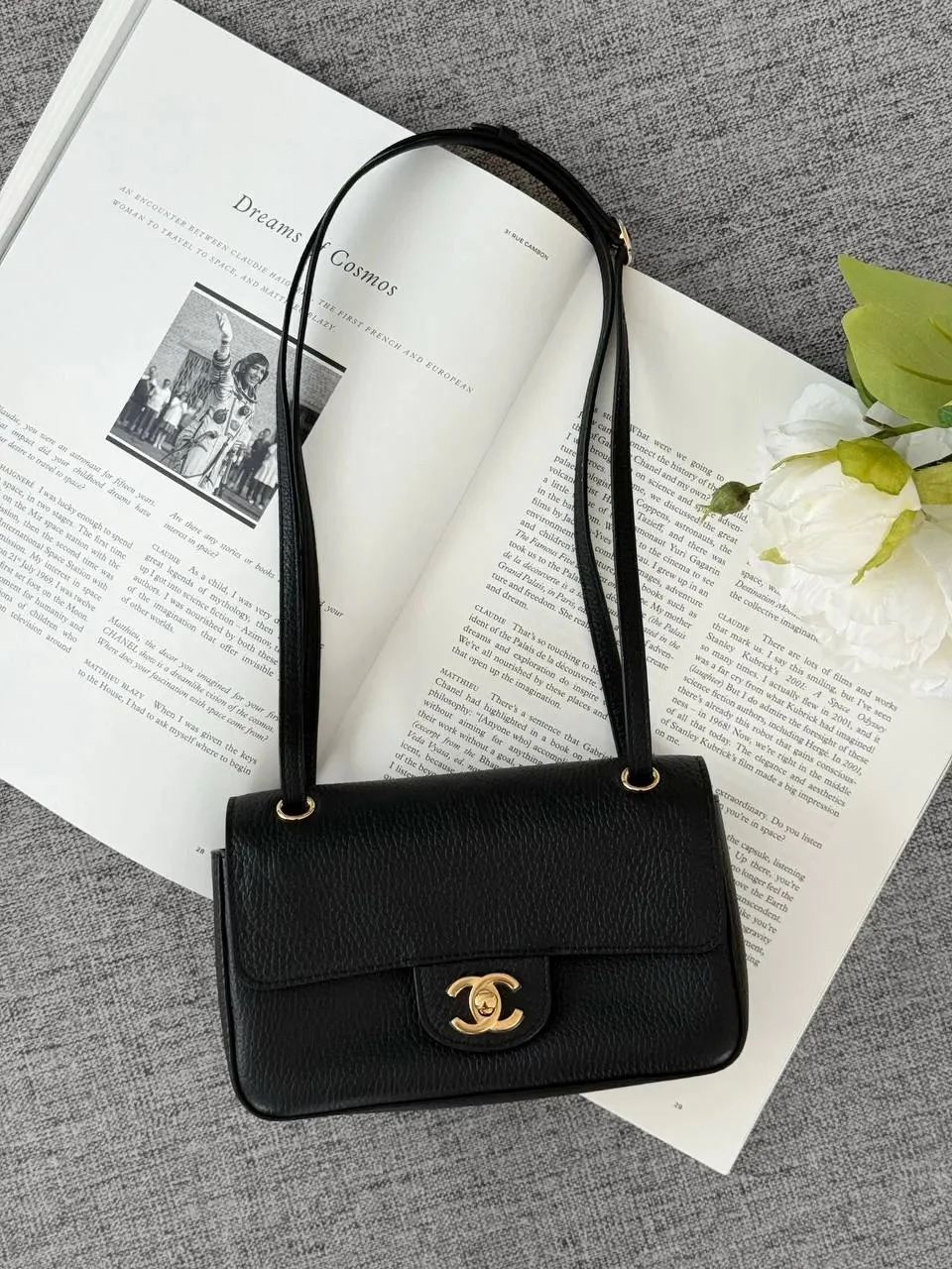 Chanel Mini Flap Grained Black Bag product view 1