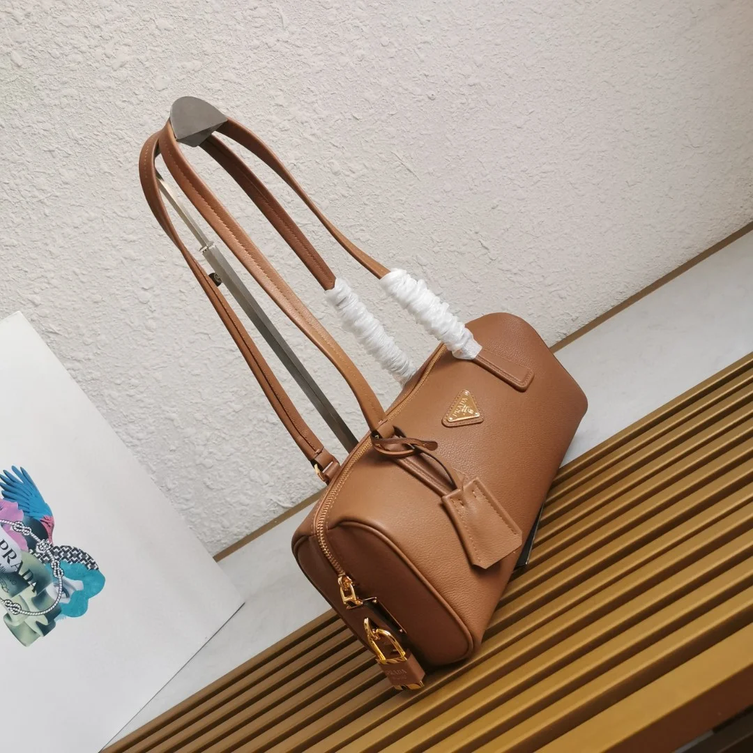 Prada Caramel Medium leather top-handle bag with padlock product view 2