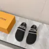 Louis Vuitton Women Black Felt Leather Trim Mules product view 4