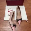 Valentino Women Pink Leather Bow Detail Kitten Heel Pumps product view 3