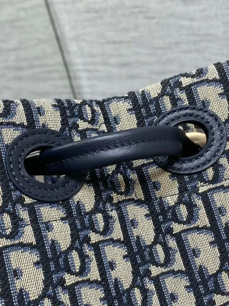 Dior Promenade Shopping Bag in Blue Dior Oblique Jacquard product view 3