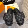 Louis Vuitton Women Black Canvas Monogram Slide Sandals product view 3