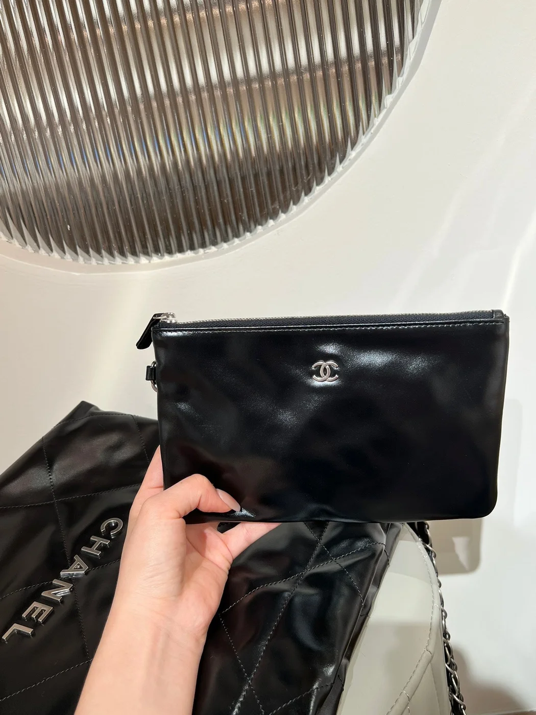 Chanel 22 Small Black Silver Hardware Bag product view 3